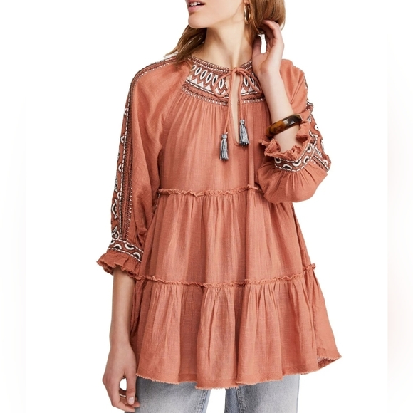 Free People Dreamweaver Embroidered Tunic - Picture 3 of 9